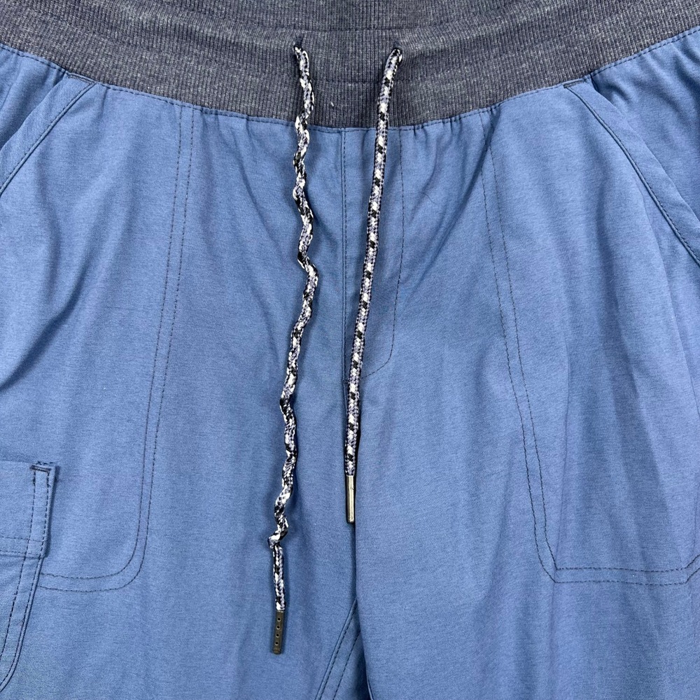 Columbia Capri Pants Womens M Blue Elastic Waist Drawstring Cargo Hiking - Picture 2 of 7